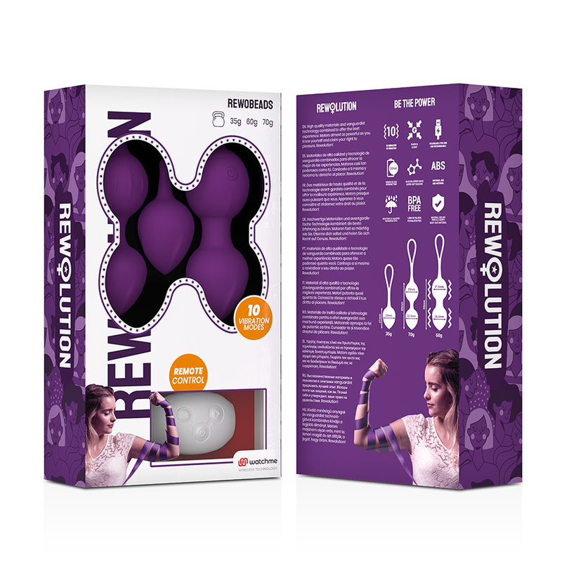 REWOLUTION - REWOBEADS VIBRATING BALLS REMOTE CONTROL WITH WATCHME TECHNOLOGY - Amore24