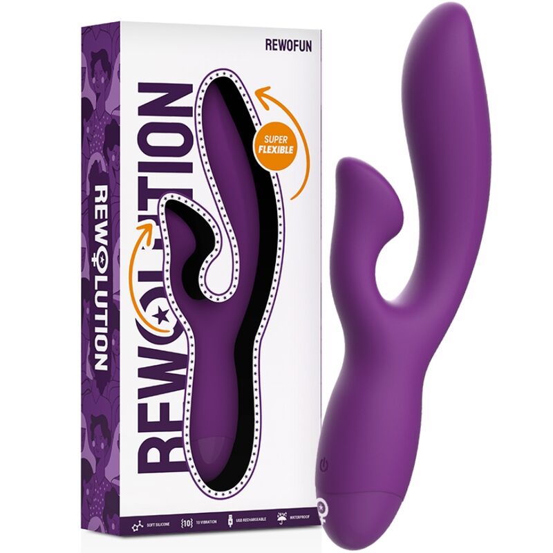 REWOLUTION - REWOFUN FLEXIBLE VIBRATOR WITH RABBIT - Amore24