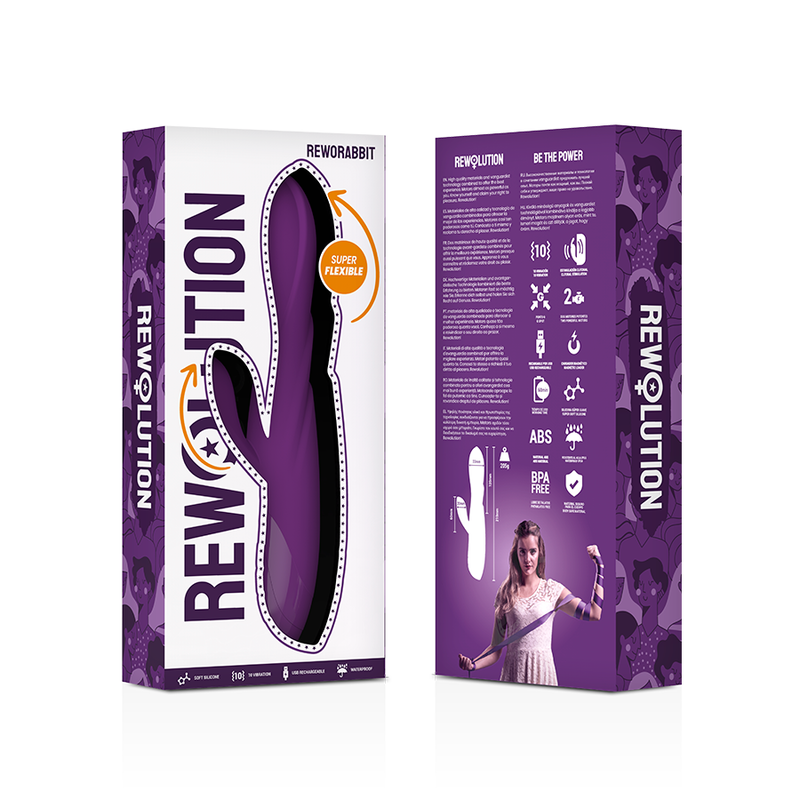 REWOLUTION - REWORABBIT FLEXIBLE VIBRATOR WITH RABBIT - Amore24