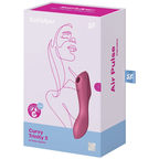 SATISFYER - CURVY TRINITY 3 AIR PULSE VIBRATOR RED - Amore24