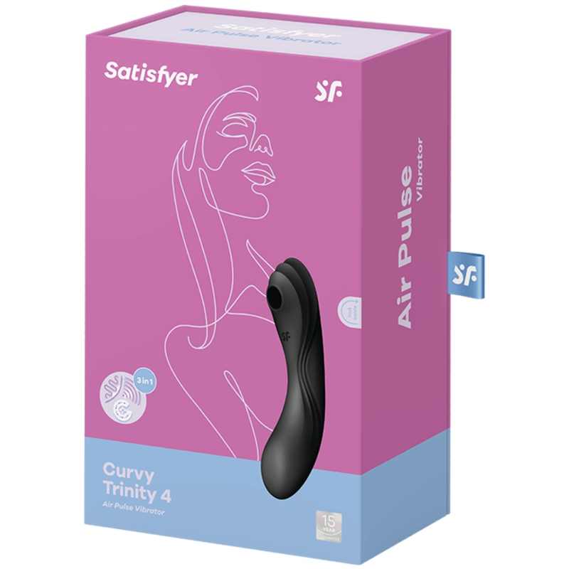 SATISFYER - CURVY TRINITY 4 AIR PULSE VIBRATOR BLACK - Amore24