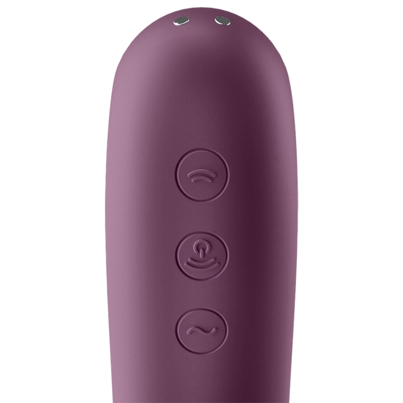 SATISFYER - DUAL KISS AIR PULSE VIBRATOR WINE RED - Amore24