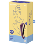 SATISFYER - DUAL KISS AIR PULSE VIBRATOR WINE RED - Amore24