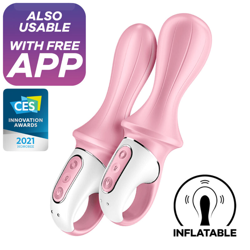 SATISFYER - AIR PUMP BOOTY 5+ INFLATABLE ANAL VIBRATOR PINK - Amore24