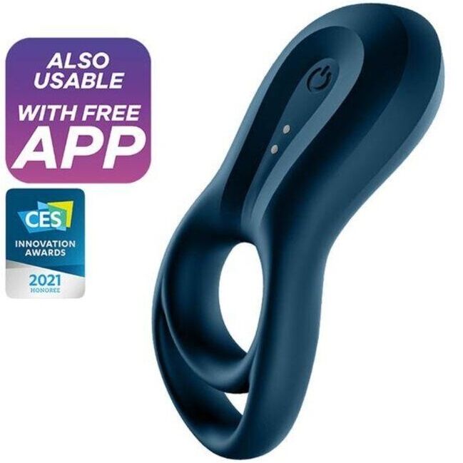 SATISFYER - EPIC DUO RING VIBRATOR APP BLUE - Amore24