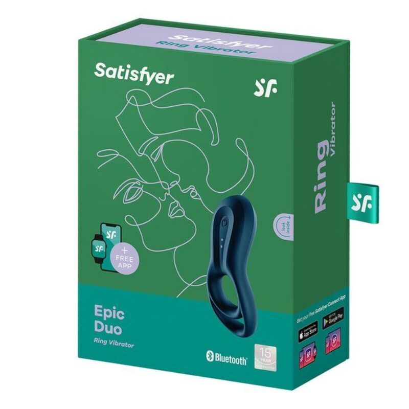 SATISFYER - EPIC DUO RING VIBRATOR APP BLUE - Amore24