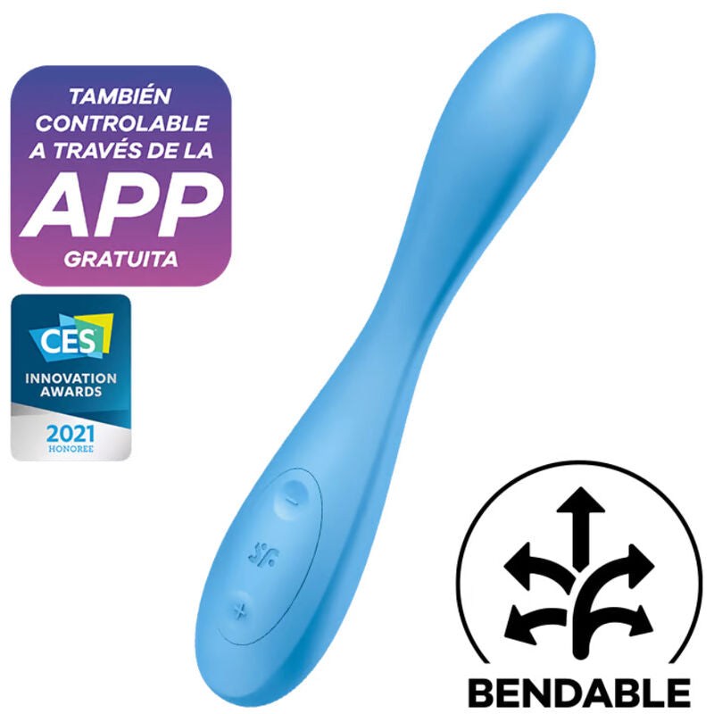 SATISFYER - G-SPOT FLEX 4+ MULTI VIBRATOR APP BLUE - Amore24