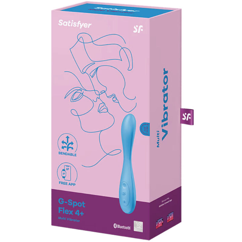 SATISFYER - G-SPOT FLEX 4+ MULTI VIBRATOR APP BLUE - Amore24