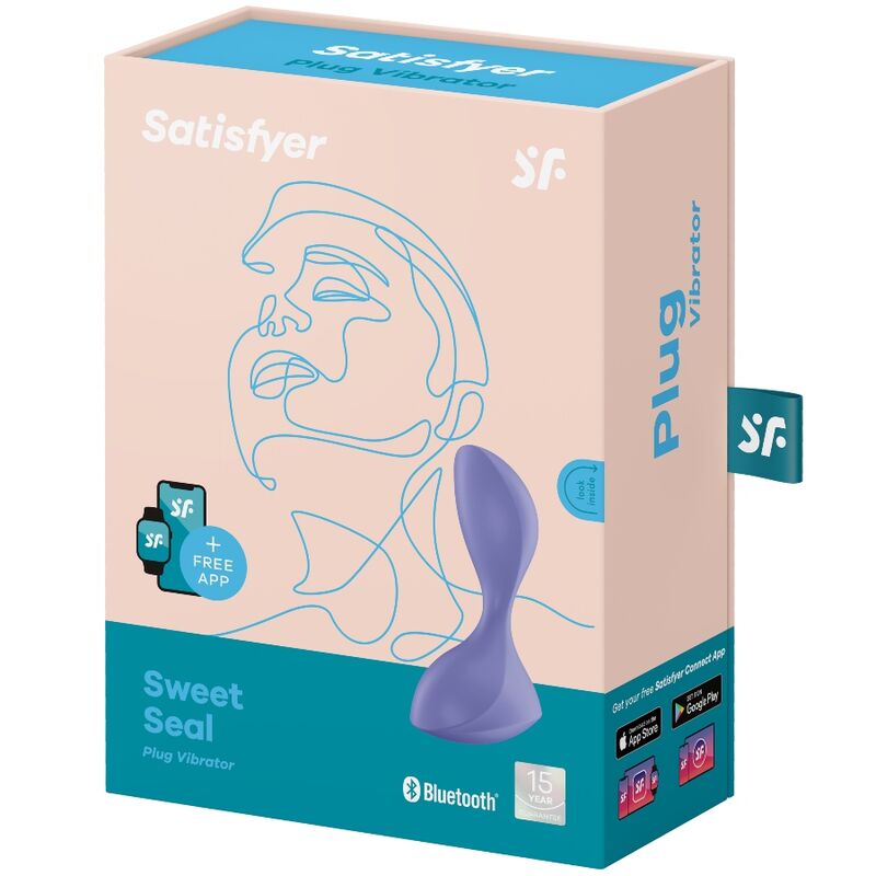 SATISFYER - SWEET SEAL VIBRATING PLUG APP VIOLET - Amore24