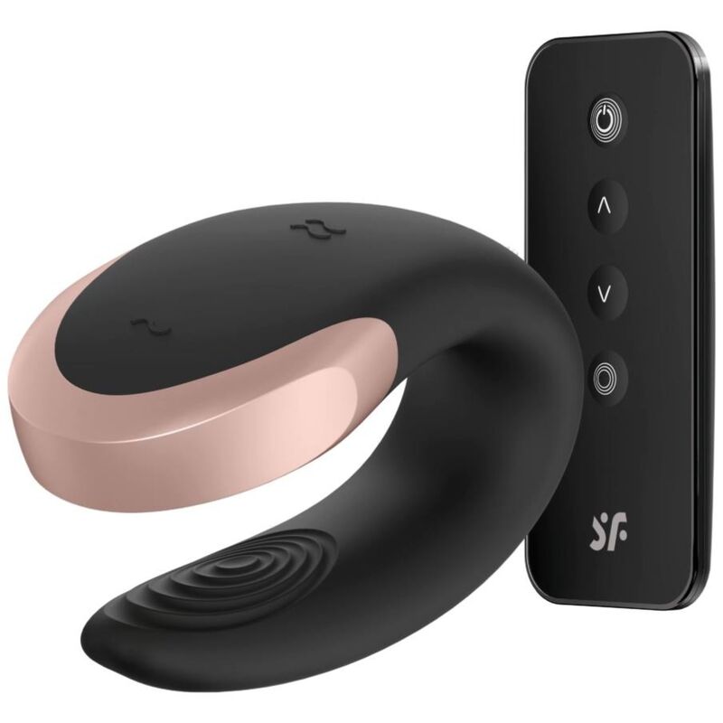 SATISFYER - DOUBLE LOVE LUXURY PARTNER VIBRATOR BLACK - Amore24