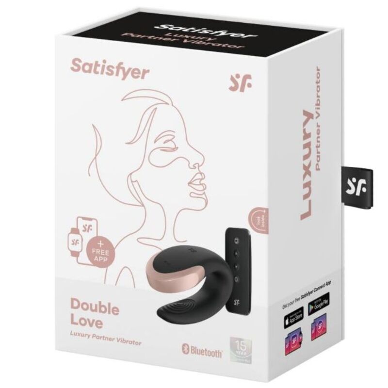 SATISFYER - DOUBLE LOVE LUXURY PARTNER VIBRATOR BLACK - Amore24