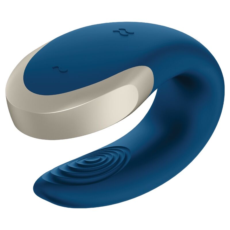 SATISFYER - DOUBLE LOVE LUXURY PARTNER VIBRATOR BLUE - Amore24