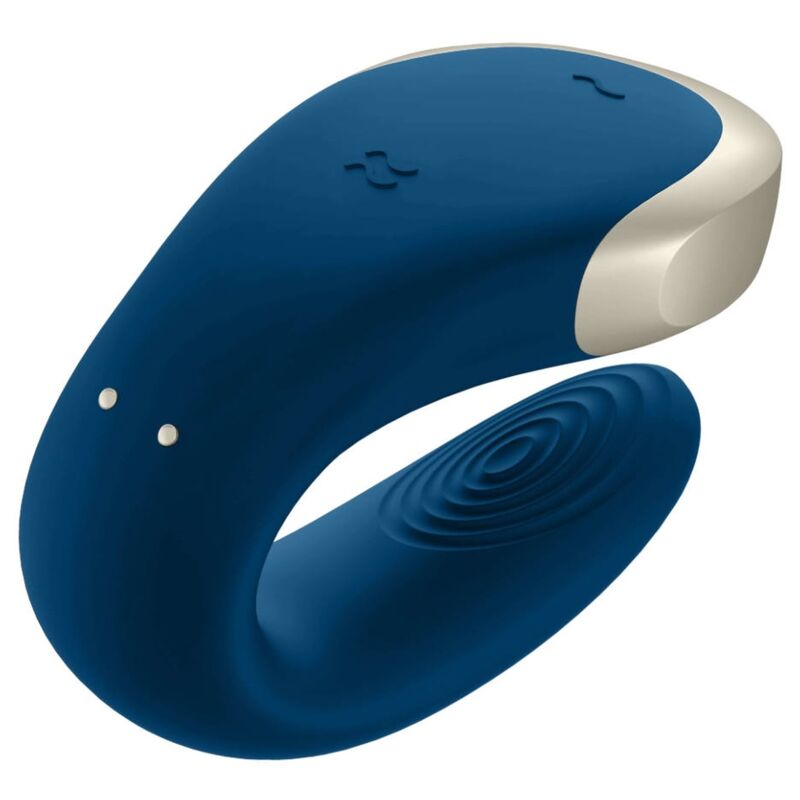 SATISFYER - DOUBLE LOVE LUXURY PARTNER VIBRATOR BLUE - Amore24