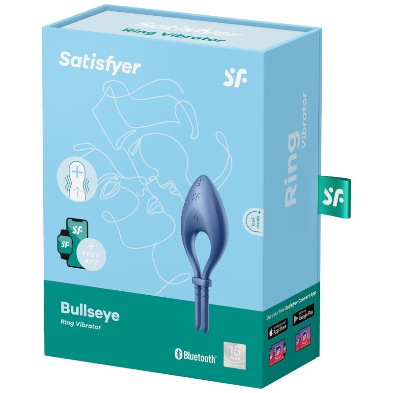 SATISFYER - BULLSEYE RING VIBRATOR APP BLUE - Amore24
