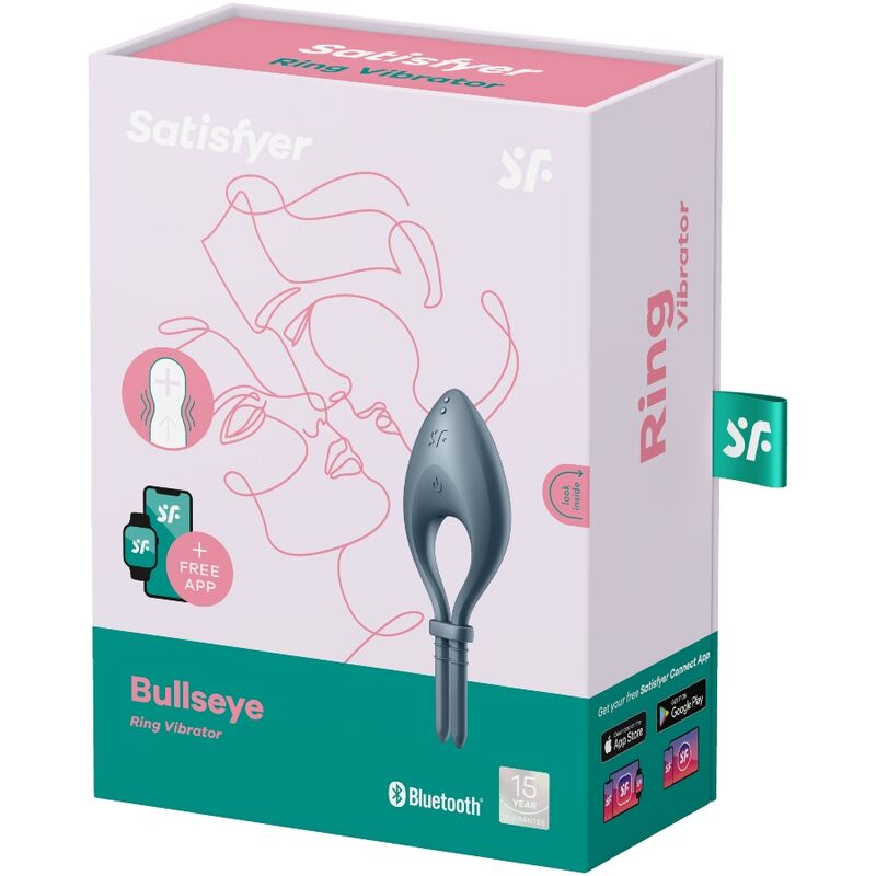SATISFYER - BULLSEYE RING VIBRATOR APP GREY - Amore24