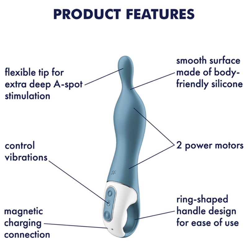 SATISFYER - AMAZING 1 ASPOT VIBRATOR BLUE - Amore24