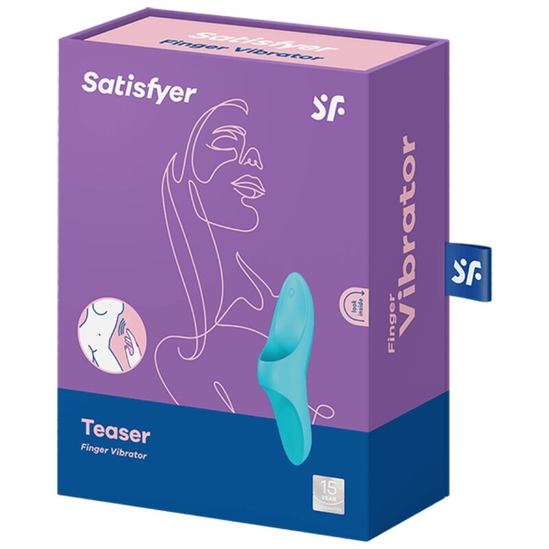 SATISFYER - TEASER FINGER VIBRATOR BLUE LIGHT - Amore24