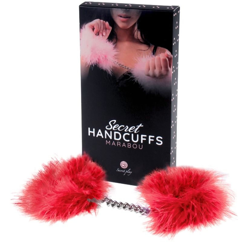 SECRETPLAY - RED MARABOU HANDCUFFS - Amore24