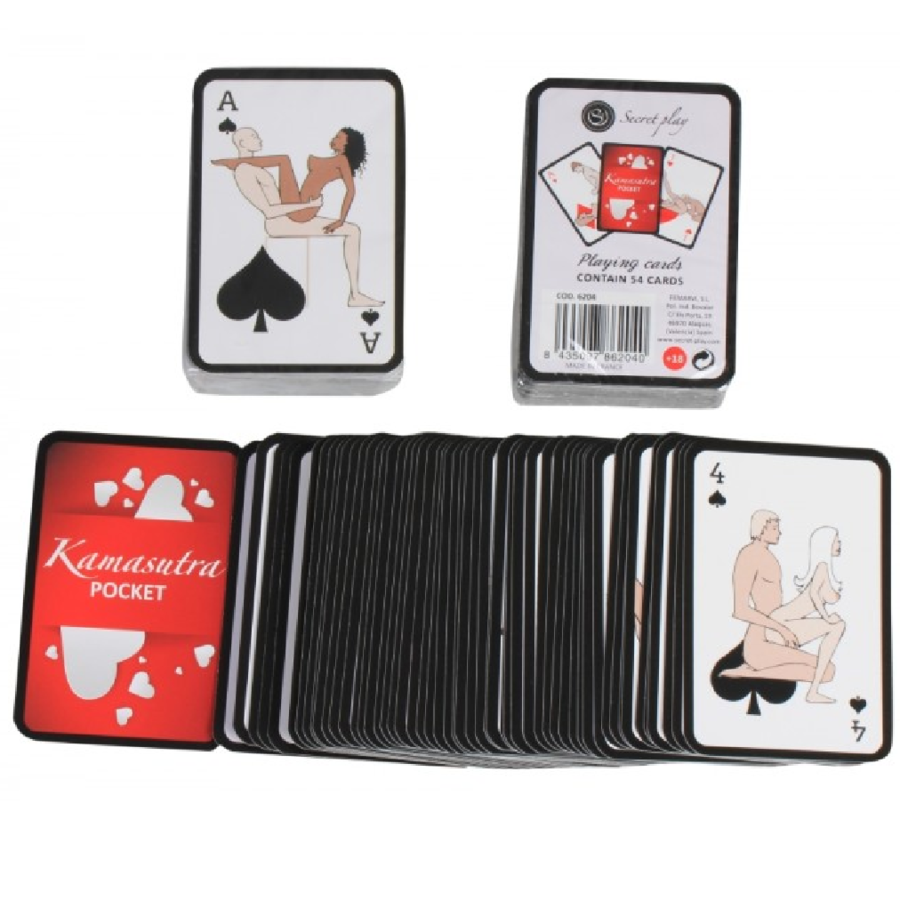 SECRETPLAY - POCKET KAMASUTRA PLAYING CARDS (ES/EN/PT/IT/FR/DE) - Amore24
