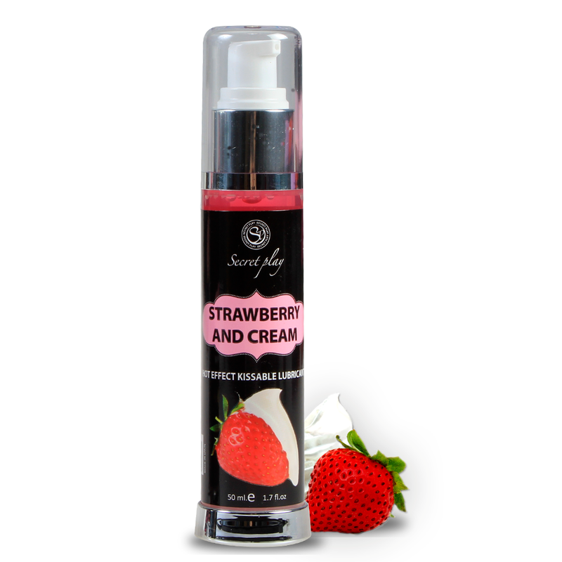 SECRETPLAY - LUBRICANT 2-1 HEAT EFFECT STRAWBERRY & CREAM 50 ML - Amore24