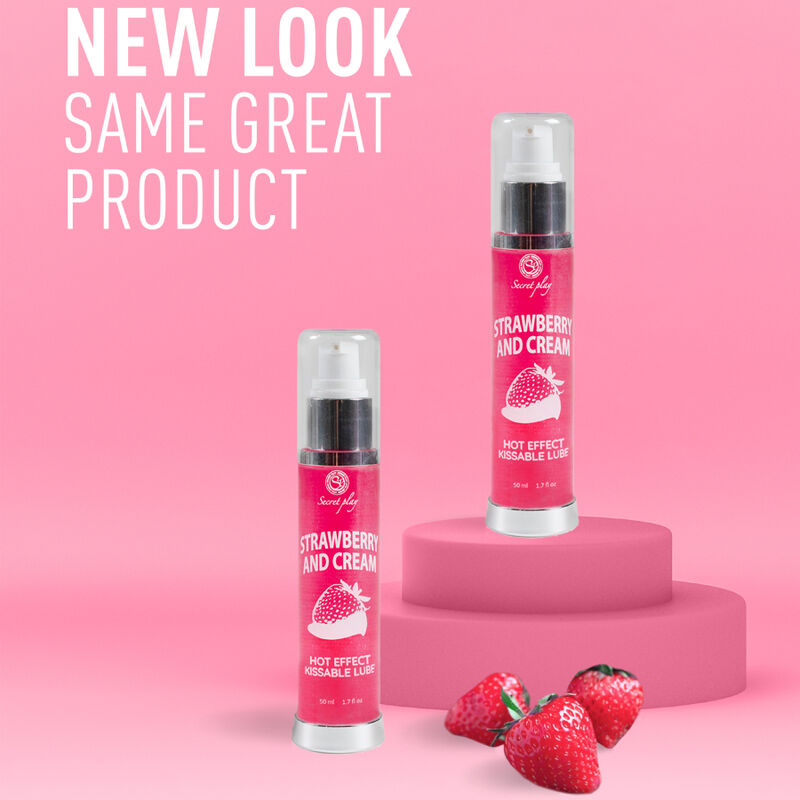 SECRETPLAY - LUBRICANT 2-1 HEAT EFFECT STRAWBERRY & CREAM 50 ML - Amore24