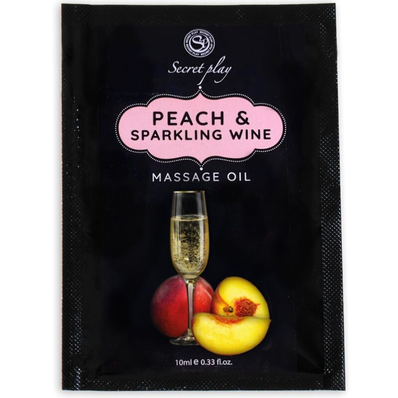 SECRETPLAY - PEACH & SPARKLING WINE MASSAGE OIL SACHET 10 ML - Amore24