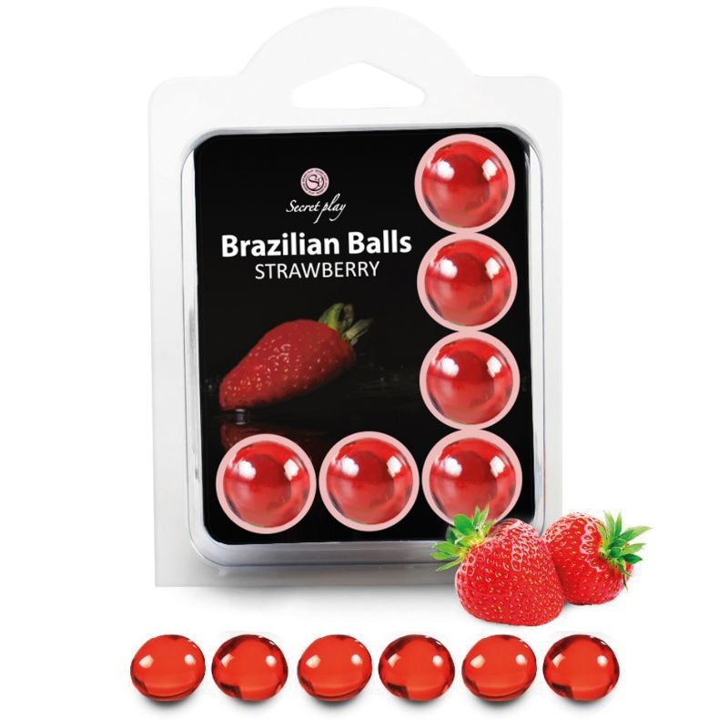 SECRETPLAY - SET 6 BRAZILIAN BALLS STRAWBERRY - Amore24