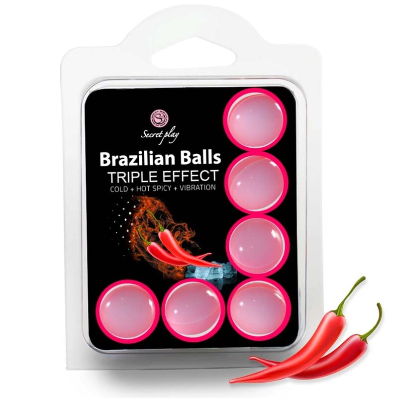 SECRETPLAY - SET 6 BRAZILIAN BALLS TRIPLE EFFECT - Amore24