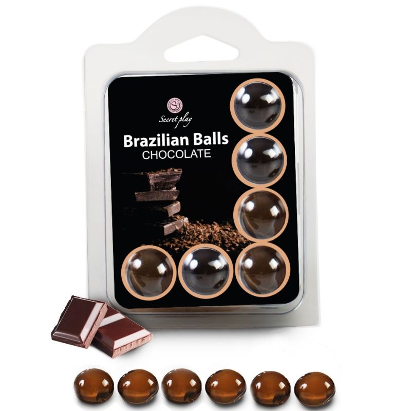 SECRETPLAY - SET 6 BRAZILIANS BALLS CHOCOLATE - Amore24
