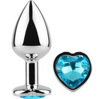 SECRETPLAY - METAL BUTT PLUG BLUE HEART SMALL SIZE 7 CM - Amore24