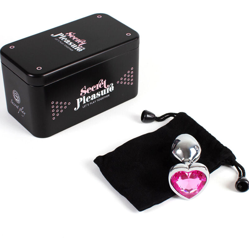 SECRETPLAY - METAL BUTT PLUG FUCHSIA HEART SMALL SIZE 7 CM - Amore24