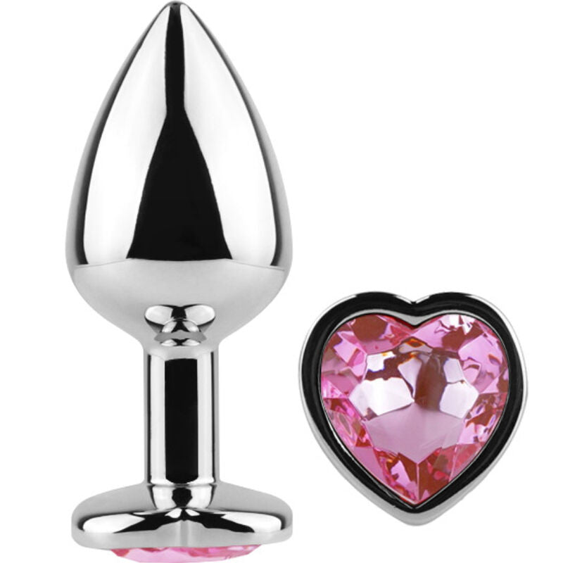 SECRETPLAY - METAL BUTT PLUG FUCHSIA HEART SMALL SIZE 7 CM - Amore24