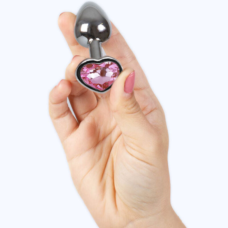 SECRETPLAY - METAL BUTT PLUG FUCHSIA HEART SMALL SIZE 7 CM - Amore24