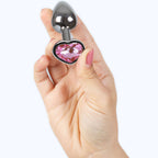 SECRETPLAY - METAL BUTT PLUG FUCHSIA HEART SMALL SIZE 7 CM - Amore24