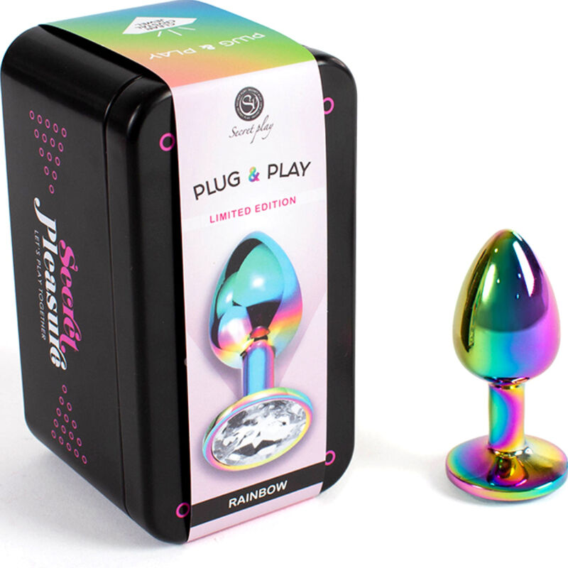 SECRETPLAY - METAL BUTT PLUG RAINBOW SMALL SIZE 7 CM - Amore24