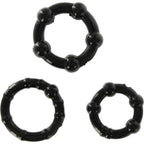 SEVEN CREATIONS - SET OF THREE BLACK PENIS RINGS - Amore24