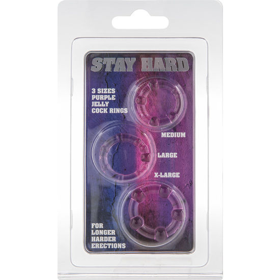 SEVEN CREATIONS - SET OF THREE LILAC PENIS RINGS - Amore24