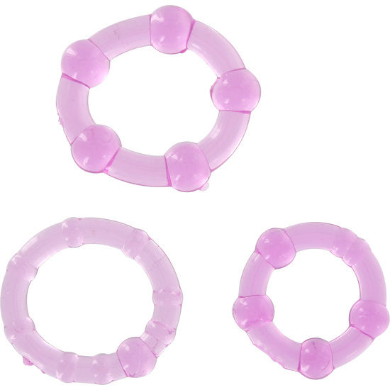 SEVEN CREATIONS - SET OF THREE LILAC PENIS RINGS - Amore24