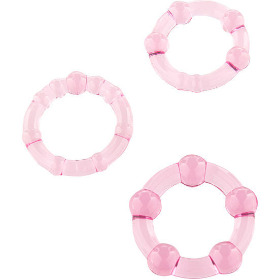 SEVEN CREATIONS - SET OF THREE PINK PENIS RINGS - Amore24