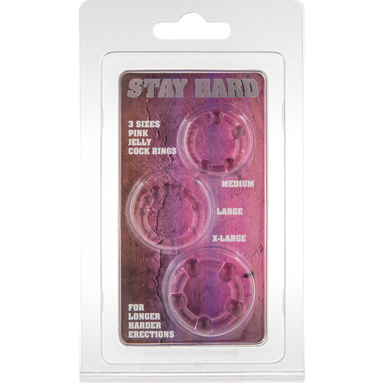 SEVEN CREATIONS - SET OF THREE PINK PENIS RINGS - Amore24