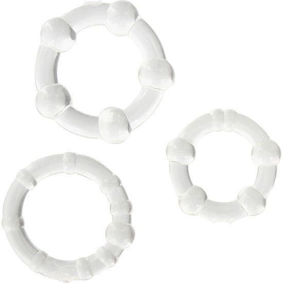 SEVEN CREATIONS - SET OF THREE TRANSPARENT PENIS RINGS - Amore24
