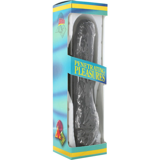 SEVEN CREATIONS - VINYL P-SHAPE VIBRATOR BLACK PENIS 20 CM - Amore24