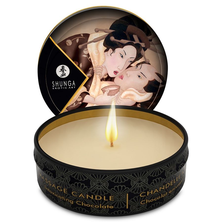SHUNGA - MINI CARESS BY CANDELIGHT CHOCOLATE MASSAGE CANDLE 30 ML - Amore24