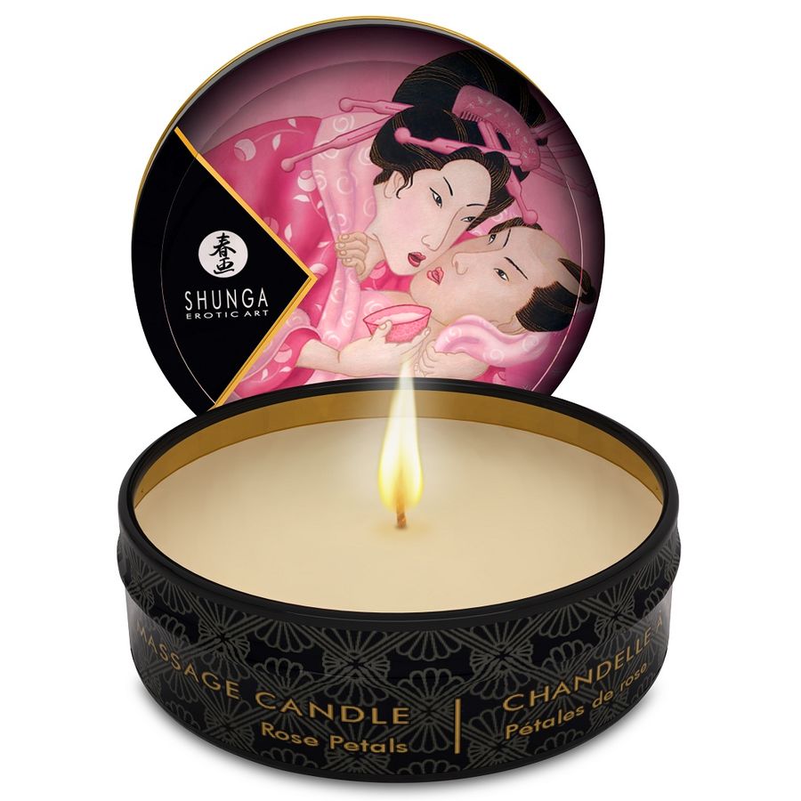SHUNGA - MINI CARESS BY CANDELIGHT ROSES MASSAGE CANDLE 30 ML - Amore24