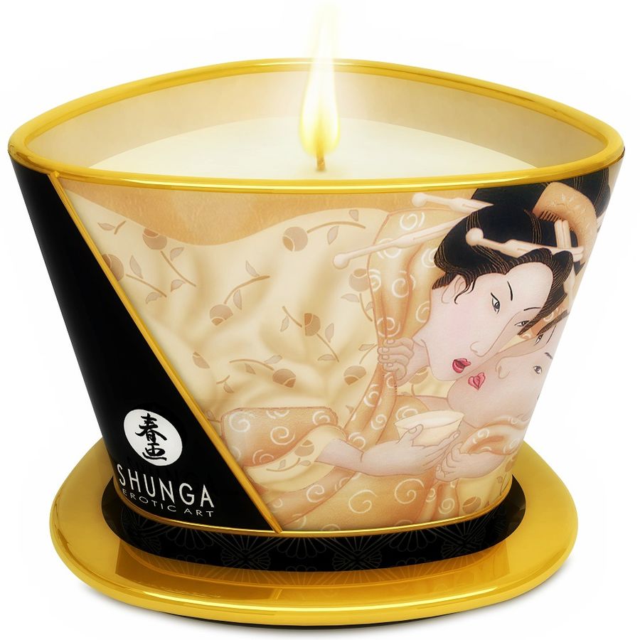 SHUNGA - MINI CARESS BY CANDELIGHT VANILLA MASSAGE CANDLE 170 ML - Amore24