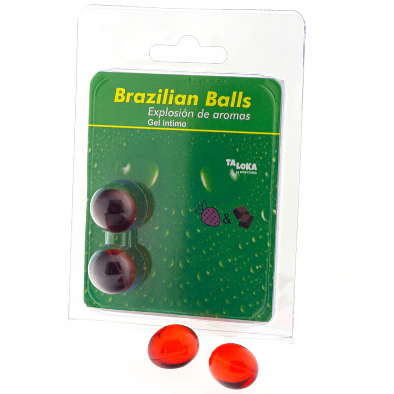TALOKA - 2 BRAZILIAN BALLS STRAWBERRY & CHOCOLATE INTIMATE GEL - Amore24
