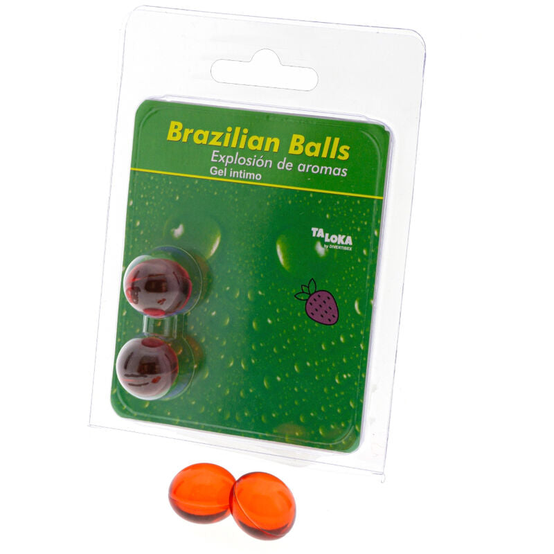 TALOKA - 2 BRAZILIAN BALLS STRAWBERRY INTIMATE GEL - Amore24
