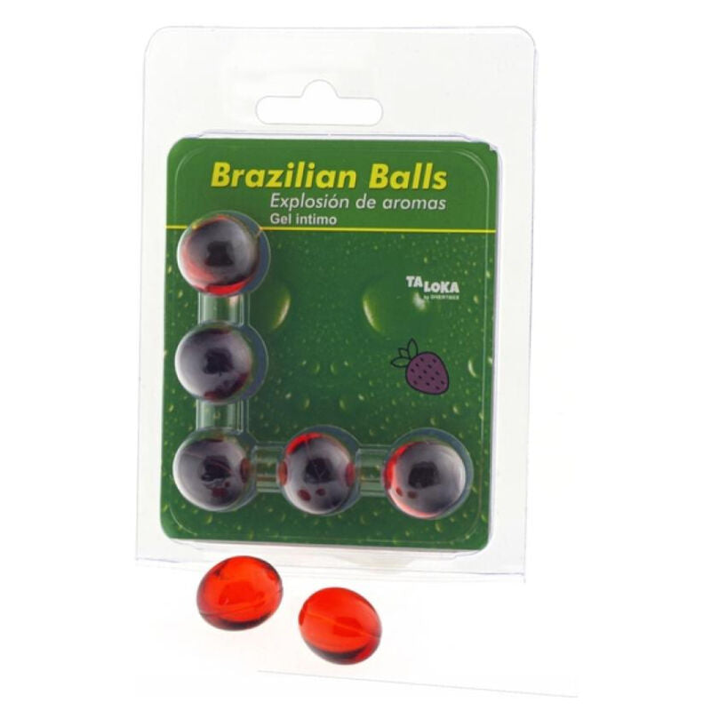 TALOKA - 5 BRAZILIAN BALLS STRAWBERRY INTIMATE GEL - Amore24