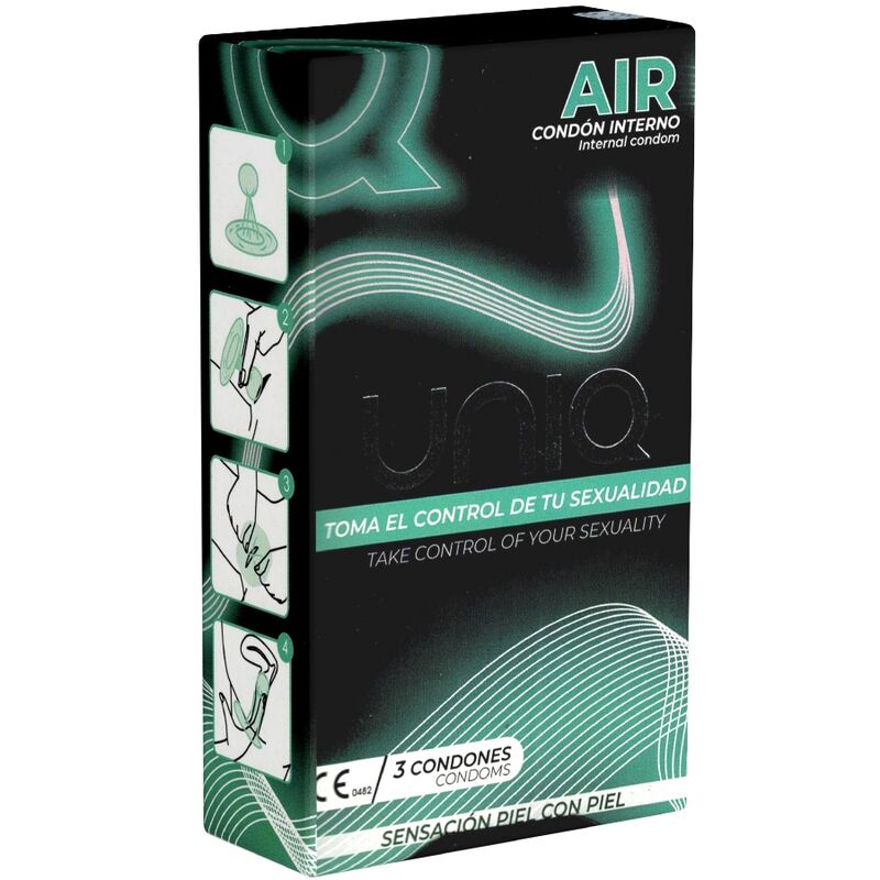 UNIQ - AIR LATEX FREE FEMALE CONDOM 3 UNITS - Amore24