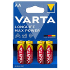 VARTA - MAX POWER ALKALINE BATTERY AA LR6 4 UNIT - Amore24